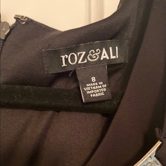 Roz & Ali Black Halter Maxi Gown for Cocktail - Picture 2 of 5